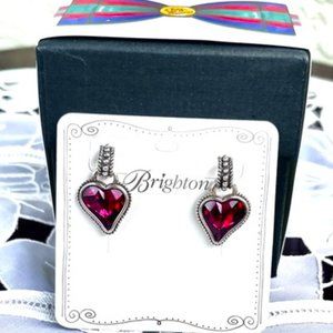 Brighton Fuchsia Bibi Heart Reversible Earrings